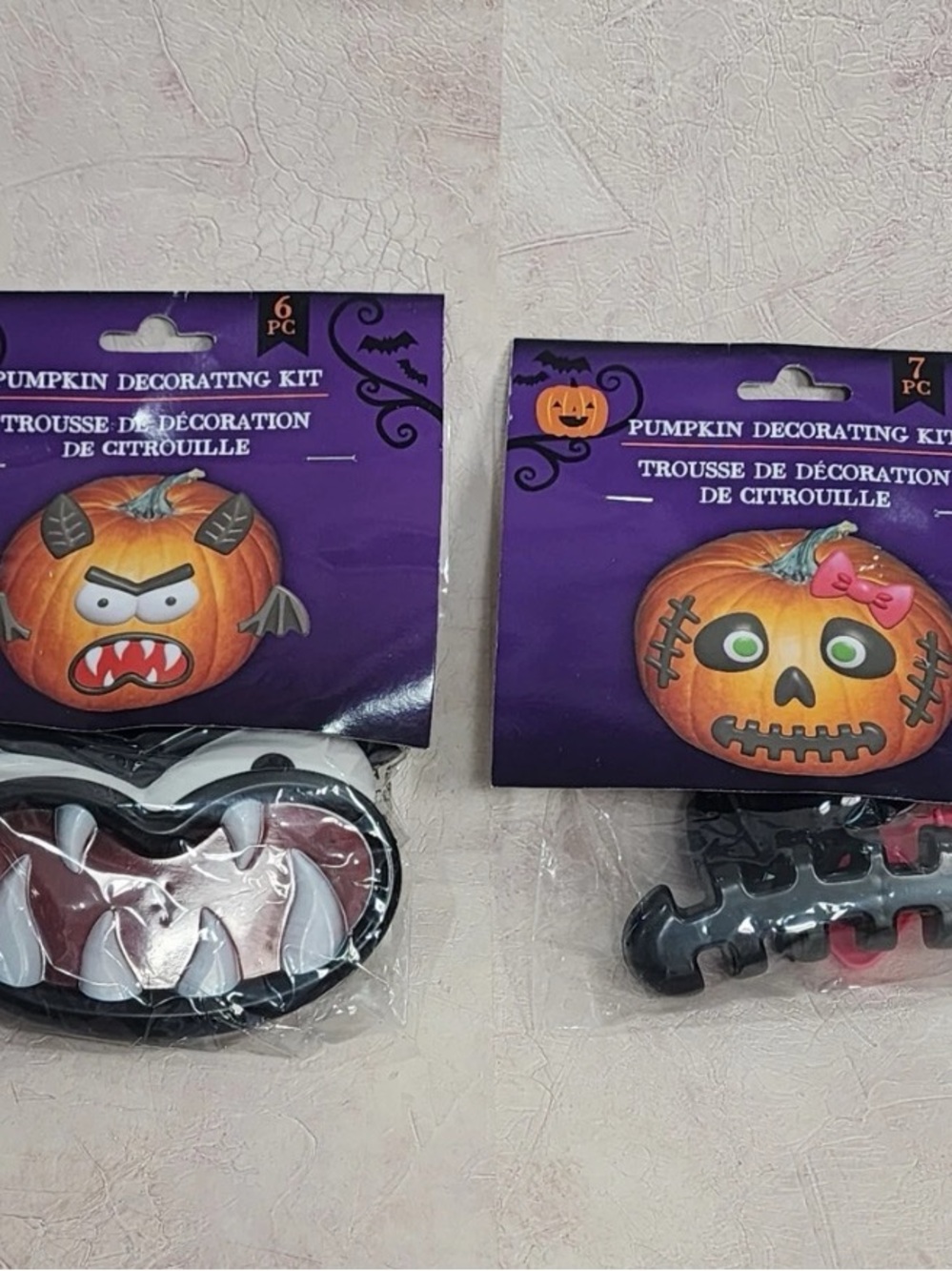 Pumpkin Decorating Kit - Orange Halloween Face Accents